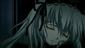 Rating: Safe Score: 0 Tags: 1girl black_ribbon close-up closed_eyes hair_ribbon image long_hair monochrome ribbon solo suigintou User: admin