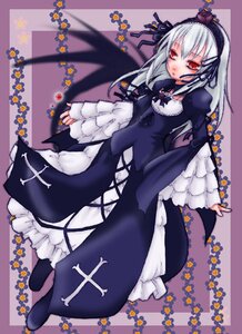 Rating: Safe Score: 0 Tags: 1girl black_wings cross dress flower frilled_sleeves frills full_body hairband image long_hair long_sleeves looking_at_viewer red_eyes ribbon silver_hair solo suigintou wings User: admin