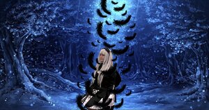 Rating: Safe Score: 0 Tags: 1girl forest long_hair nature night snow solo standing suigintou tree white_hair User: admin