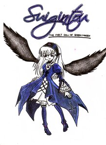 Rating: Safe Score: 0 Tags: 1girl black_wings boots dress flower frills full_body hairband image juliet_sleeves long_hair long_sleeves looking_at_viewer puffy_sleeves rose simple_background solo standing suigintou white_background wings User: admin