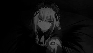 Rating: Safe Score: 0 Tags: 1girl bangs closed_mouth dress eyebrows_visible_through_hair greyscale hair_between_eyes hairband image long_hair long_sleeves looking_at_viewer monochrome ribbon solo suigintou wings User: admin