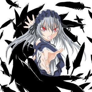 Rating: Safe Score: 0 Tags: 1girl bird black_feathers black_wings dress feathers flower frills hairband image lolita_hairband long_hair long_sleeves looking_at_viewer open_mouth outstretched_hand red_eyes ribbon rose silver_hair solo suigintou white_background wings User: admin