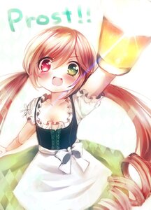 Rating: Safe Score: 0 Tags: 1girl :d alcohol apron argyle_background auto_tagged beer beer_mug checkered checkered_background checkered_floor cup dress fang german_clothes green_eyes heterochromia holding image long_hair mug open_mouth red_eyes smile solo suiseiseki symbol-shaped_pupils twintails User: admin