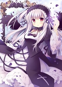 Rating: Safe Score: 0 Tags: 1girl auto_tagged black_wings blush breasts dress flower frills hairband image lolita_fashion lolita_hairband long_hair long_sleeves looking_at_viewer petals rose silver_hair solo suigintou wings User: admin