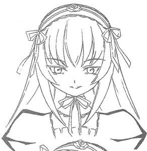 Rating: Safe Score: 0 Tags: 1girl flower greyscale hair_ribbon hairband image lineart long_hair looking_at_viewer monochrome ribbon rose simple_background solo suigintou upper_body white_background User: admin