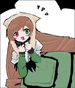 Rating: Safe Score: 0 Tags: 1girl :d brown_hair dress green_dress green_eyes head_scarf heart heterochromia image long_hair long_sleeves looking_at_viewer open_mouth red_eyes smile solo suiseiseki transparent_background very_long_hair User: admin