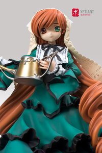 Rating: Safe Score: 0 Tags: 1girl brown_hair cup doll dress frills green_dress green_eyes heterochromia long_hair long_sleeves pantyhose red_eyes solo suiseiseki vertical_stripes very_long_hair watering_can User: admin