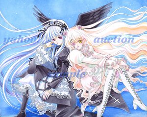 Rating: Safe Score: 0 Tags: 2girls blonde_hair boots cross-laced_footwear dress flower frills hair_ornament hairband image kirakishou knee_boots long_hair long_sleeves multiple_girls pair suigintou thighhighs very_long_hair white_hair wings yellow_eyes User: admin