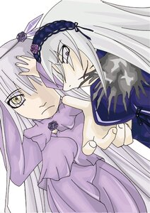 Rating: Safe Score: 0 Tags: 2girls barasuishou dress flower hairband image juliet_sleeves long_hair long_sleeves multiple_girls pair ribbon rose silver_hair simple_background suigintou very_long_hair white_background wings yellow_eyes User: admin