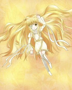Rating: Safe Score: 0 Tags: 1girl blonde_hair boots cross-laced_footwear dress eyepatch flower full_body image kirakishou knee_boots long_hair long_sleeves puffy_sleeves rose solo thigh_boots very_long_hair yellow_background User: admin