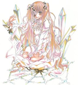 Rating: Safe Score: 0 Tags: 1girl dress eyepatch flower frills hair_flower hair_ornament image kirakishou long_hair long_sleeves pink_hair plant rose sitting solo thorns traditional_media two_side_up very_long_hair vines white_dress User: admin