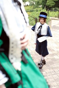 Rating: Safe Score: 0 Tags: 1boy blurry blurry_foreground brown_hair capelet depth_of_field hat long_sleeves multiple_cosplay outdoors pants shoes standing tagme User: admin