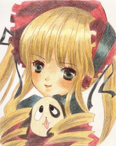 Rating: Safe Score: 0 Tags: 1girl auto_tagged blonde_hair green_eyes hat image long_hair looking_at_viewer shinku simple_background smile solo traditional_media User: admin