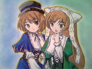 Rating: Safe Score: 0 Tags: 2girls blue_dress brown_hair dress green_dress hat heterochromia image long_hair long_sleeves looking_at_viewer multiple_girls pair short_hair siblings sisters souseiseki suiseiseki traditional_media twins User: admin