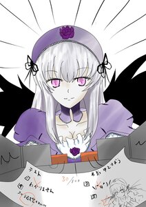 Rating: Safe Score: 3 Tags: 1girl black_wings box cleavage dress hairband image long_hair silver_hair solo suigintou wings User: admin