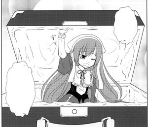 Rating: Safe Score: 0 Tags: 1girl bangs dress eyebrows_visible_through_hair greyscale image long_hair long_sleeves monochrome one_eye_closed open_mouth solo suiseiseki very_long_hair User: admin