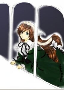 Rating: Safe Score: 0 Tags: 1girl brown_hair dress drill_hair frills green_dress green_eyes image long_hair long_sleeves ribbon simple_background solo suiseiseki twin_drills twintails very_long_hair User: admin