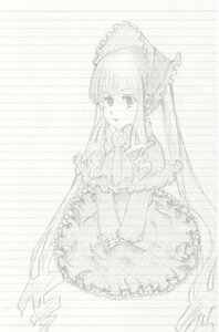 Rating: Safe Score: 0 Tags: 1girl blush bow dress frills image lolita_fashion long_hair monochrome shinku sketch solo User: admin