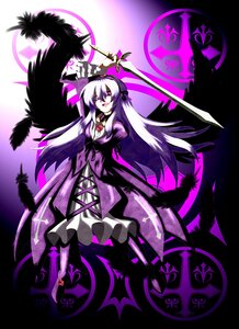 Rating: Safe Score: 0 Tags: 1girl black_wings dress feathers image long_hair pink_eyes purple_eyes solo suigintou weapon wings User: admin