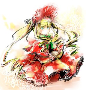 Rating: Safe Score: 0 Tags: 1girl blonde_hair blue_eyes bonnet bow dress drill_hair hair_ribbon hat image long_hair long_sleeves looking_at_viewer red_capelet red_dress shinku solo twin_drills twintails User: admin