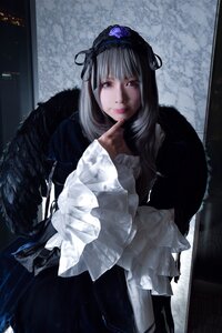 Rating: Safe Score: 0 Tags: 1girl bangs closed_mouth dress flower frilled_sleeves frills gothic_lolita hairband lips lolita_fashion long_hair long_sleeves looking_at_viewer red_eyes silver_hair solo suigintou User: admin