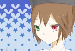 Rating: Safe Score: 0 Tags: bangs black_headwear brown_hair closed_mouth green_eyes hat heterochromia image looking_at_viewer red_eyes short_hair solo souseiseki star_(symbol) star_necklace star_print starfish starry_background User: admin