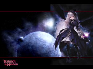 Rating: Safe Score: 0 Tags: 1girl black_dress black_legwear dress full_moon hairband image letterboxed long_hair long_sleeves moon night night_sky red_eyes silver_hair sky solo star_(sky) starry_sky suigintou thighhighs wings User: admin