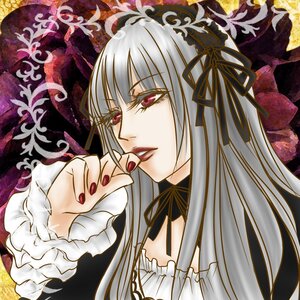 Rating: Safe Score: 0 Tags: 1girl dress frills hairband image long_hair nail_polish ribbon silver_hair solo suigintou User: admin