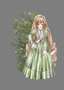 Rating: Safe Score: 0 Tags: 1girl brown_hair dress drill_hair full_body green_dress green_eyes head_scarf heterochromia image long_hair long_sleeves looking_at_viewer open_mouth red_eyes solo standing suiseiseki very_long_hair User: admin