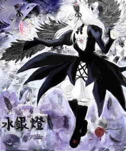 Rating: Safe Score: 0 Tags: 1girl black_dress black_wings dress feathers flower frills image long_hair long_sleeves red_flower red_rose ribbon rose silver_hair solo suigintou white_hair wings User: admin