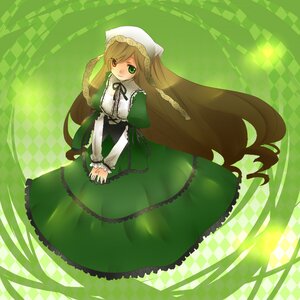 Rating: Safe Score: 0 Tags: 1girl argyle argyle_background brown_hair checkered checkered_background checkered_floor dress frills green_background green_dress green_eyes heterochromia image long_hair long_sleeves looking_at_viewer red_eyes solo suiseiseki tile_floor tiles very_long_hair User: admin