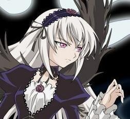 Rating: Safe Score: 0 Tags: 1girl black_wings detached_collar dress frilled_sleeves frills hairband image long_hair long_sleeves looking_at_viewer moon pink_eyes silver_hair solo suigintou upper_body wings User: admin