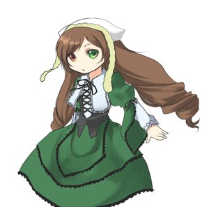 Rating: Safe Score: 0 Tags: 1girl brown_hair dress drill_hair frills green_dress green_eyes head_scarf heterochromia image long_hair long_sleeves looking_at_viewer red_eyes simple_background solo suiseiseki twin_drills twintails very_long_hair white_background User: admin