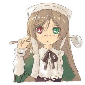 Rating: Safe Score: 0 Tags: 1girl blush brown_hair dress green_dress green_eyes head_scarf heterochromia holding image long_hair long_sleeves looking_at_viewer red_eyes simple_background solo suiseiseki upper_body white_background User: admin