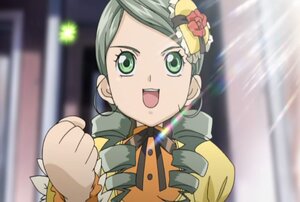 Rating: Safe Score: 0 Tags: 1girl :d drill_hair green_eyes green_hair image kanaria long_sleeves open_mouth smile solo upper_body User: admin