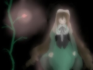 Rating: Safe Score: 0 Tags: 1girl brown_hair closed_eyes dress image long_hair long_sleeves plant ribbon solo standing suiseiseki tree User: admin