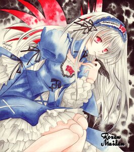 Rating: Safe Score: 0 Tags: 1girl artist_name black_wings blue_dress dated dress flower frilled_sleeves frills hairband image long_hair long_sleeves looking_at_viewer marker_(medium) moon puffy_sleeves red_eyes rose signature silver_hair solo suigintou traditional_media very_long_hair wings User: admin