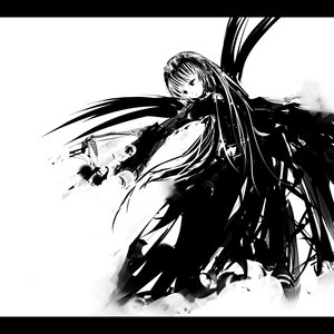Rating: Safe Score: 0 Tags: 1girl black_border dress full_body greyscale hairband image letterboxed lolita_hairband long_hair looking_at_viewer monochrome simple_background solo standing suigintou very_long_hair white_background wings User: admin