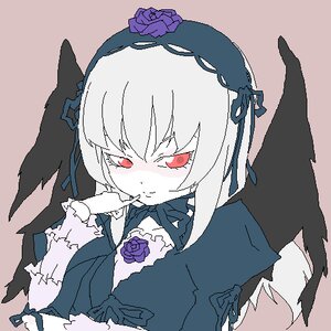 Rating: Safe Score: 0 Tags: 1girl black_wings dress flower frills hairband image long_hair long_sleeves looking_at_viewer oekaki purple_flower purple_rose red_eyes ribbon rose solo suigintou upper_body wings User: admin