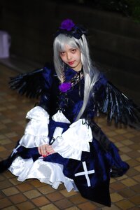 Rating: Safe Score: 0 Tags: 1girl black_dress closed_mouth dress flower gothic_lolita lips lipstick lolita_fashion long_hair long_sleeves looking_at_viewer makeup nail_polish sitting solo suigintou tile_floor tiles User: admin
