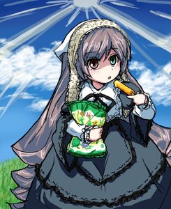 Rating: Safe Score: 0 Tags: 1girl cloud day dress frills gothic_lolita heterochromia holding image lolita_fashion long_hair long_sleeves looking_at_viewer red_eyes ribbon sky solo suiseiseki twintails very_long_hair User: admin