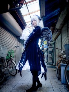 Rating: Safe Score: 0 Tags: 1girl dress high_heels indoors long_hair solo standing suigintou white_hair wings User: admin