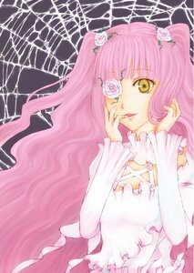 Rating: Safe Score: 0 Tags: 1girl dress flower frills hair_flower hair_ornament image kirakishou long_hair pink_hair pink_rose rose solo white_flower white_rose yellow_eyes User: admin