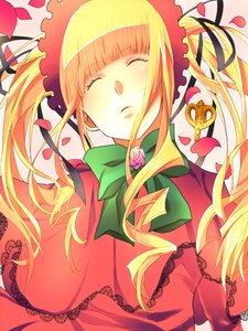 Rating: Safe Score: 0 Tags: 1girl blonde_hair bonnet bow bowtie closed_eyes dress drill_hair flower heart image long_hair petals pink_flower pink_rose ribbon rose rose_petals shinku solo twintails User: admin