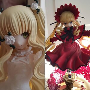 Rating: Safe Score: 0 Tags: 1girl blonde_hair blue_eyes bonnet bow bowtie doll dress flower frills long_hair long_sleeves looking_at_viewer multiple_dolls red_dress rose shinku solo tagme twintails User: admin
