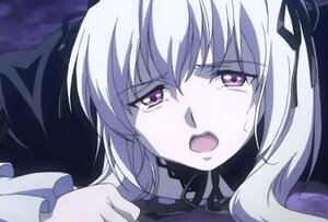 Rating: Safe Score: 0 Tags: 1girl auto_tagged hair_ribbon image long_hair looking_at_viewer open_mouth purple_eyes ribbon solo suigintou tears User: admin