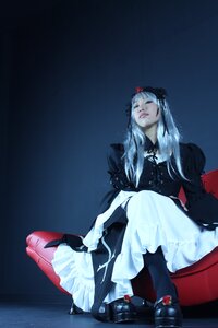 Rating: Safe Score: 0 Tags: 1girl closed_eyes dress lips long_hair long_sleeves mary_janes shoes silver_hair sitting solo suigintou User: admin
