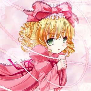 Rating: Safe Score: 0 Tags: 1girl blonde_hair bow dress drill_hair frills green_eyes hair_bow hina_ichigo hinaichigo image long_sleeves looking_at_viewer pink_bow pink_dress short_hair solo upper_body User: admin