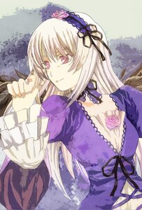 Rating: Safe Score: 0 Tags: 1girl black_wings dress flower frills hairband image long_hair long_sleeves pink_eyes puffy_sleeves purple_flower purple_rose ribbon rose silver_hair smile solo suigintou upper_body wings User: admin