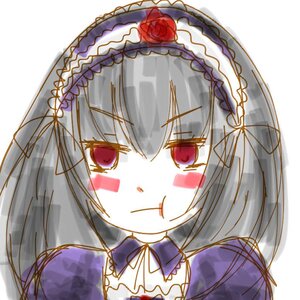 Rating: Safe Score: 0 Tags: 1girl bangs blush closed_mouth dress eyebrows_visible_through_hair flower frills hairband image long_hair long_sleeves looking_at_viewer red_eyes red_flower rose silver_hair simple_background solo suigintou white_background User: admin